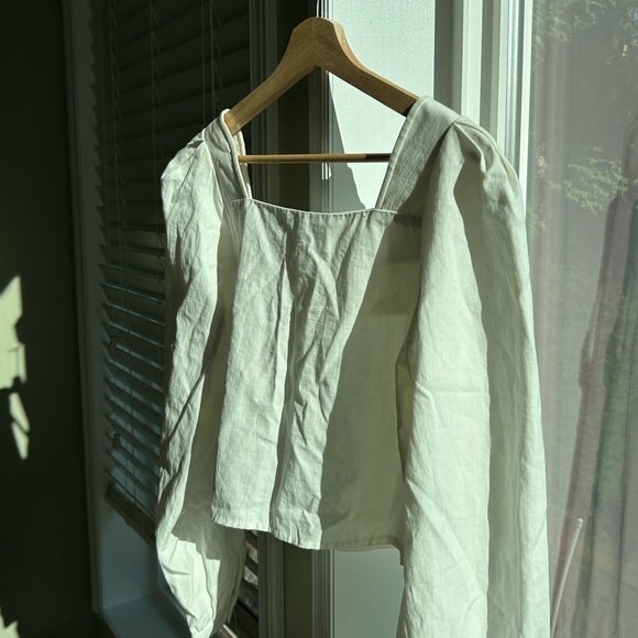 NEW oak and fort linen long sleeve blouse - Picture 6 of 11